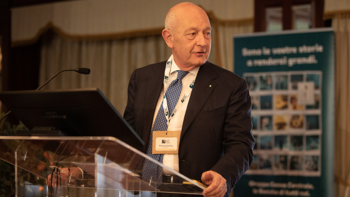Augusto Dell’Erba - President Federcasse talks to the audience